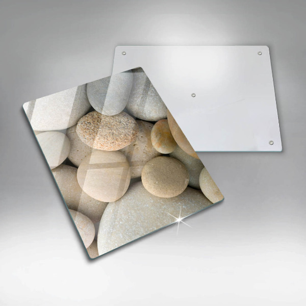 Placă din sticla protectie perete Model de pietre ovale