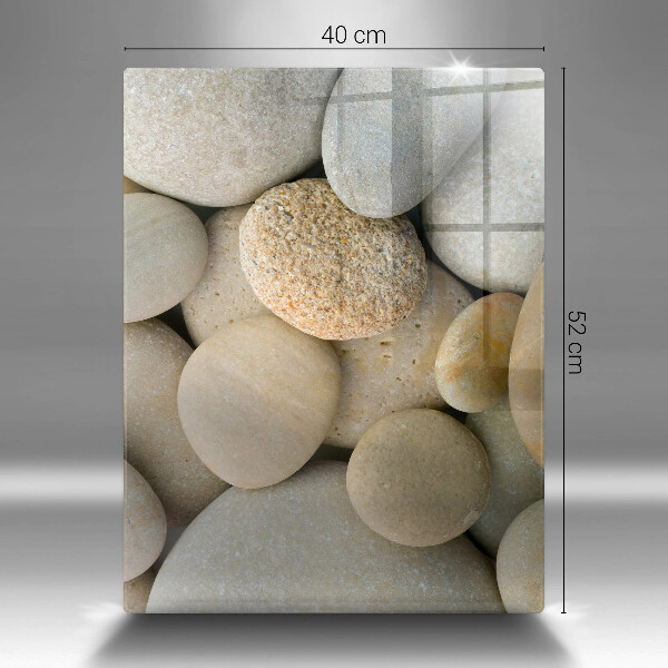 Placă din sticla protectie perete Model de pietre ovale