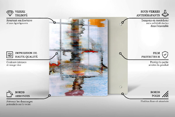 Placă din sticla protectie perete Vopsele de abstractie