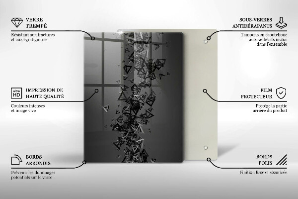 Placă din sticla protectie perete Forme 3d abstracte
