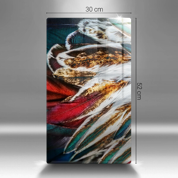 Placă din sticla protectie perete Pene de pasăre boho