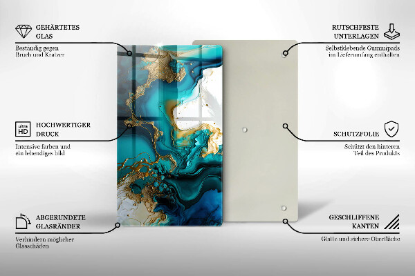 Placă protecție plita Abstracție turcoaz