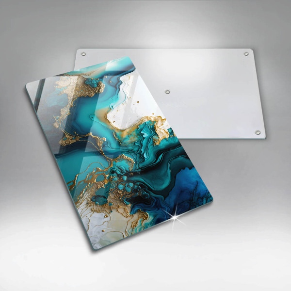 Placă protecție plita Abstracție turcoaz