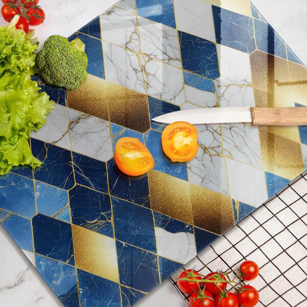 Placă protecție plita Romburi de marmură aurie