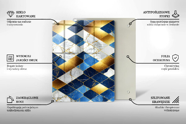 Placă protecție plita Romburi de marmură aurie