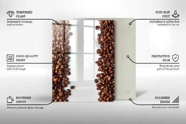 Placă protecție plita Boabe de cafea