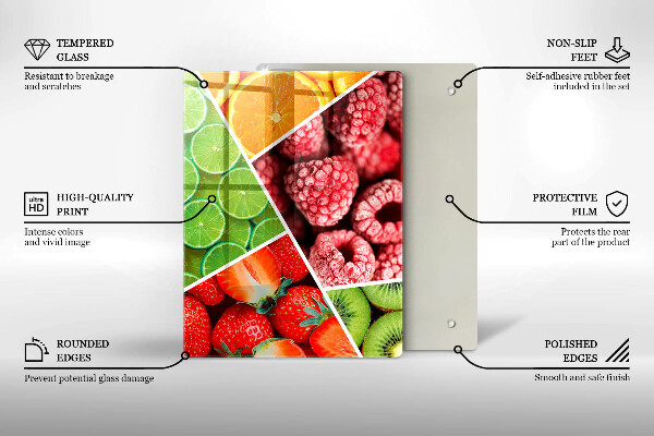 Placă protecție plita Fructe colorate