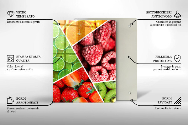 Placă protecție plita Fructe colorate
