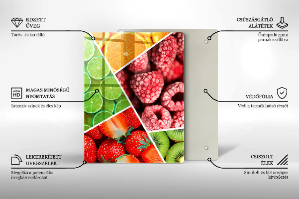 Placă protecție plita Fructe colorate