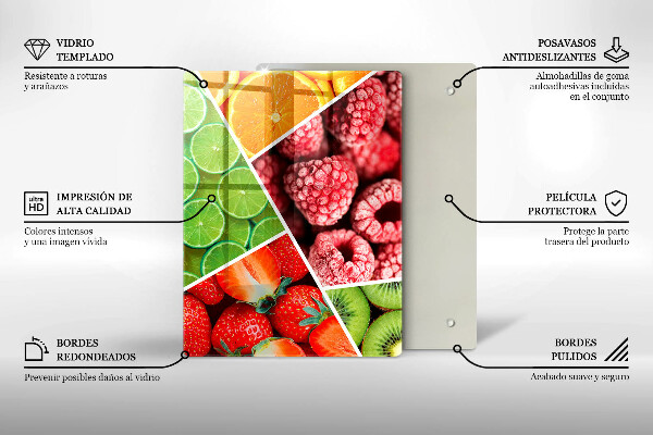 Placă protecție plita Fructe colorate