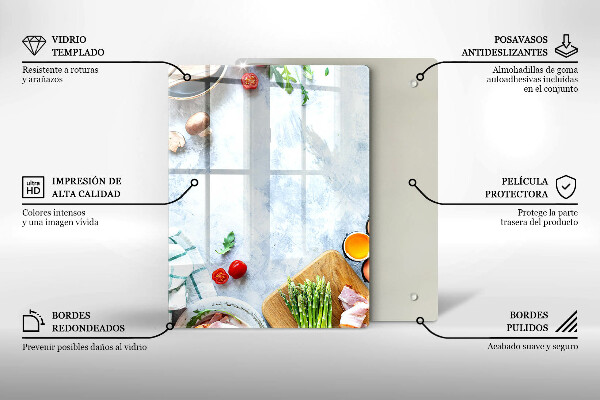 Placă protecție plita Ingrediente în bucătărie