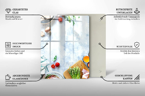 Placă protecție plita Ingrediente în bucătărie