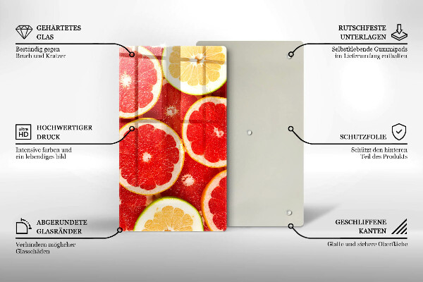 Placă protecție plita Felii de grapefruit