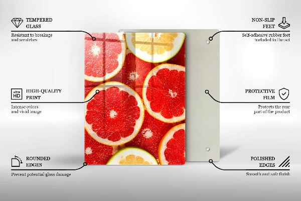 Placă protecție plita Felii de grapefruit