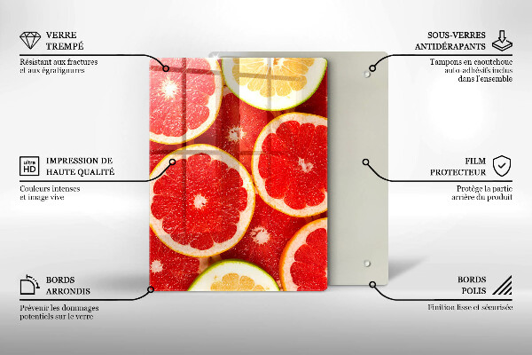 Placă protecție plita Felii de grapefruit