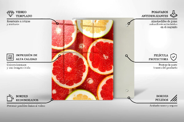 Placă protecție plita Felii de grapefruit