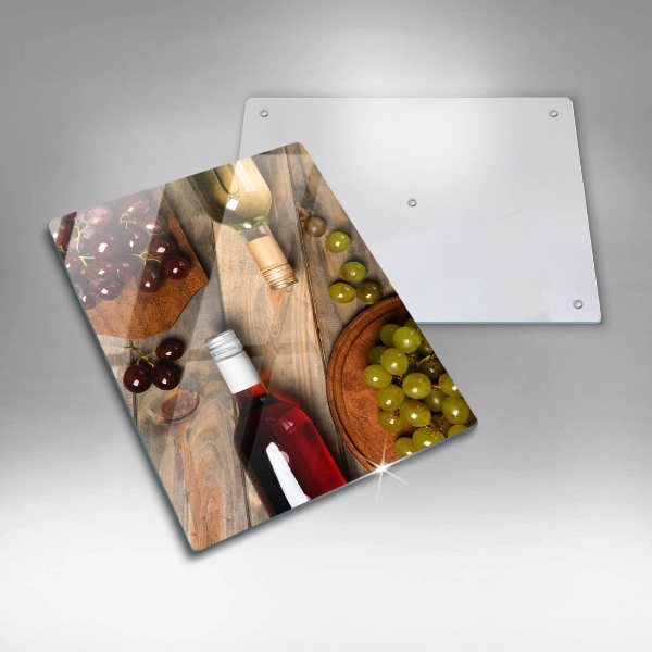 Placă protecție plita Sticle de vin și struguri