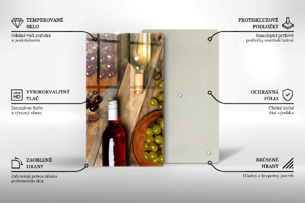 Placă protecție plita Sticle de vin și struguri