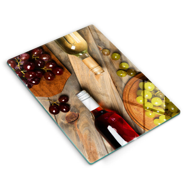 Placă protecție plita Sticle de vin și struguri
