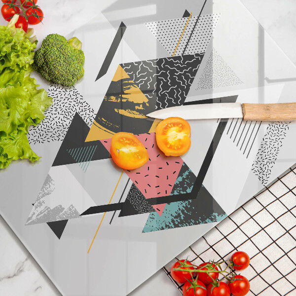 Placă din sticla protectie perete Triunghiuri abstracte