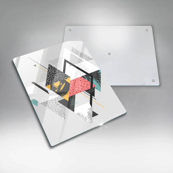 Placă din sticla protectie perete Triunghiuri abstracte