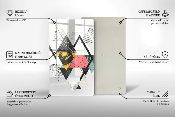 Placă din sticla protectie perete Triunghiuri abstracte