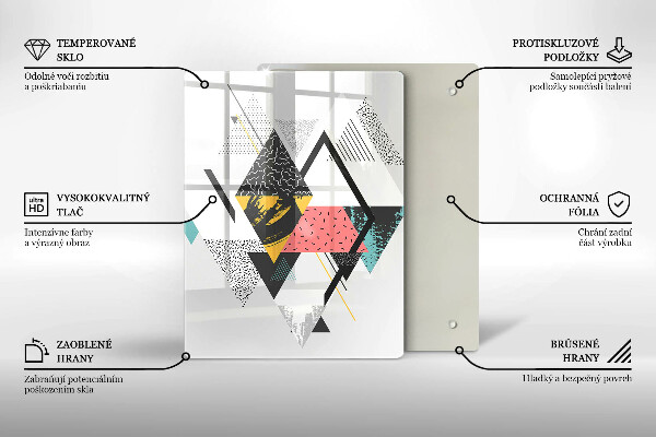 Placă din sticla protectie perete Triunghiuri abstracte