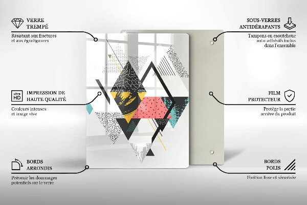 Placă din sticla protectie perete Triunghiuri abstracte