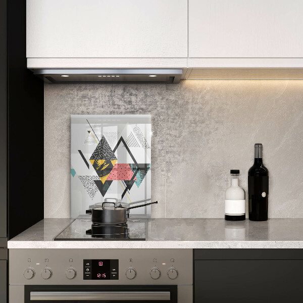 Placă din sticla protectie perete Triunghiuri abstracte