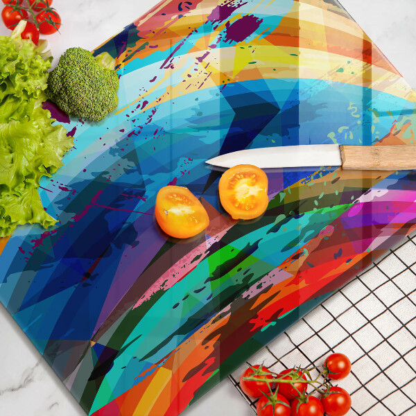 Placă din sticla protectie perete Pete de vopsea colorate