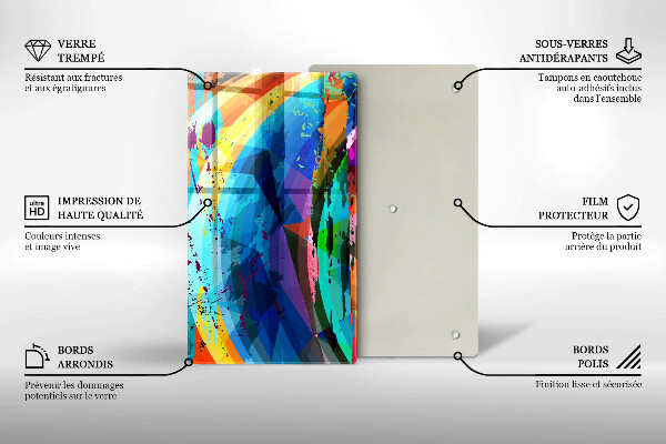 Placă din sticla protectie perete Pete de vopsea colorate