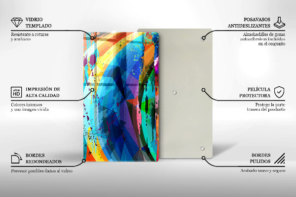 Placă din sticla protectie perete Pete de vopsea colorate