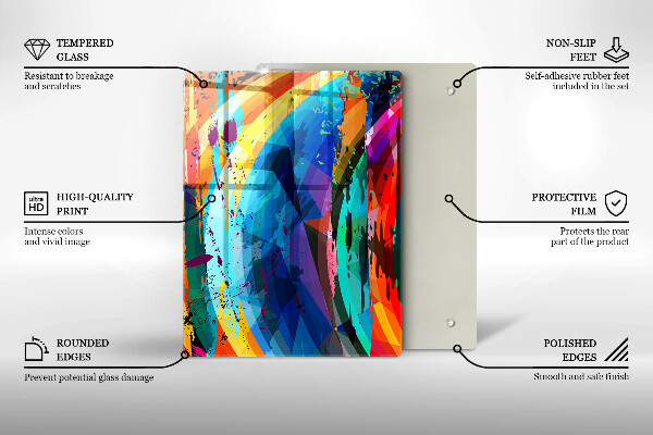 Placă din sticla protectie perete Pete de vopsea colorate