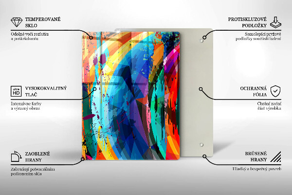 Placă din sticla protectie perete Pete de vopsea colorate