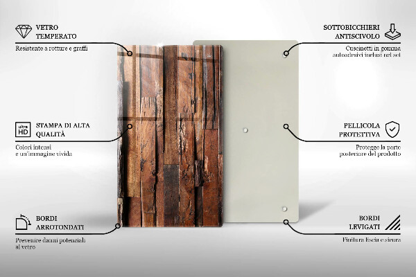 Placă din sticla protectie perete Scânduri decorative din lemn