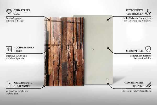 Placă din sticla protectie perete Scânduri decorative din lemn