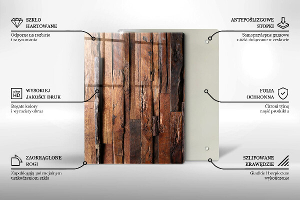 Placă din sticla protectie perete Scânduri decorative din lemn