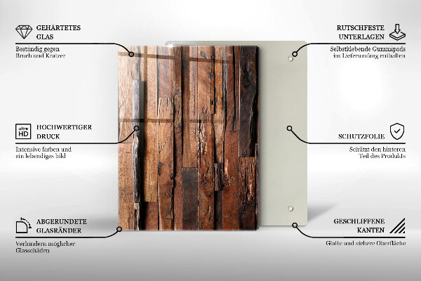 Placă din sticla protectie perete Scânduri decorative din lemn