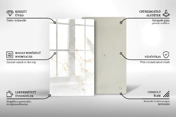 Placă din sticla protectie perete Piatra de marmura eleganta