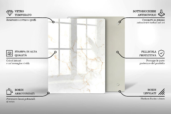 Placă din sticla protectie perete Piatra de marmura eleganta