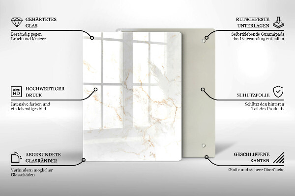 Placă din sticla protectie perete Piatra de marmura eleganta