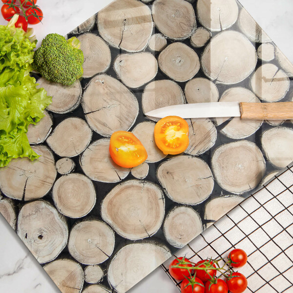 Placă din sticla protectie perete Trunchiuri de copaci din lemn