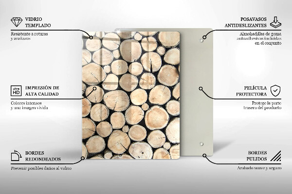 Placă din sticla protectie perete Trunchiuri de copaci din lemn
