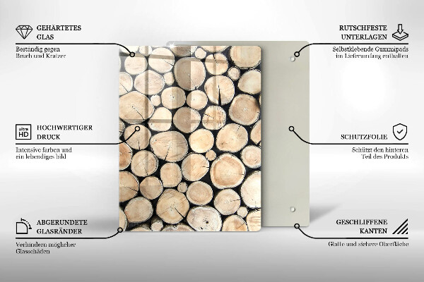 Placă din sticla protectie perete Trunchiuri de copaci din lemn