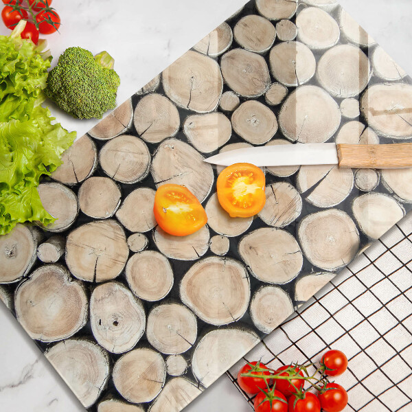 Placă din sticla protectie perete Trunchiuri de copaci din lemn