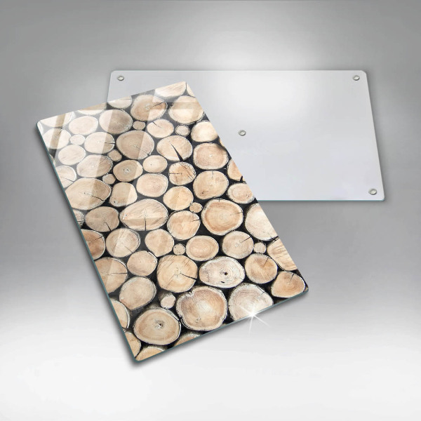 Placă din sticla protectie perete Trunchiuri de copaci din lemn