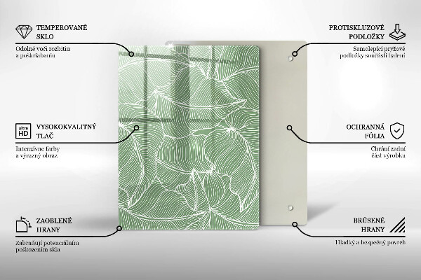 Placă din sticla protectie perete Frunze liniare