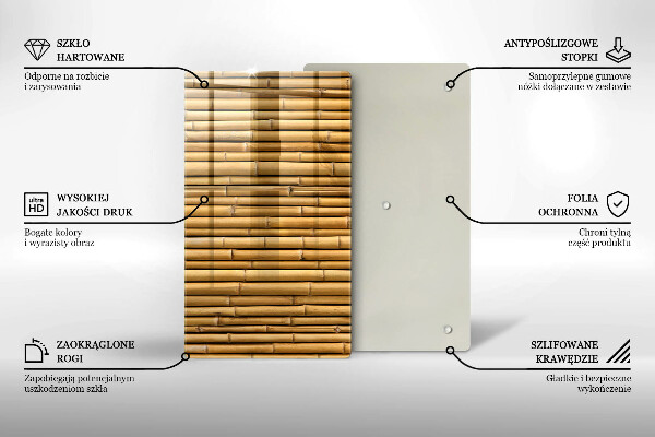 Placă din sticla protectie perete Natura boho bambus