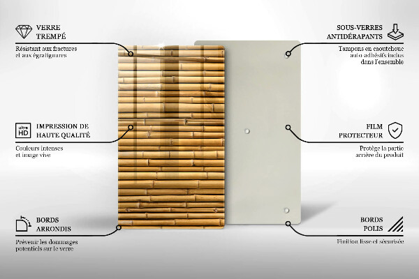 Placă din sticla protectie perete Natura boho bambus