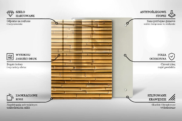Placă din sticla protectie perete Natura boho bambus